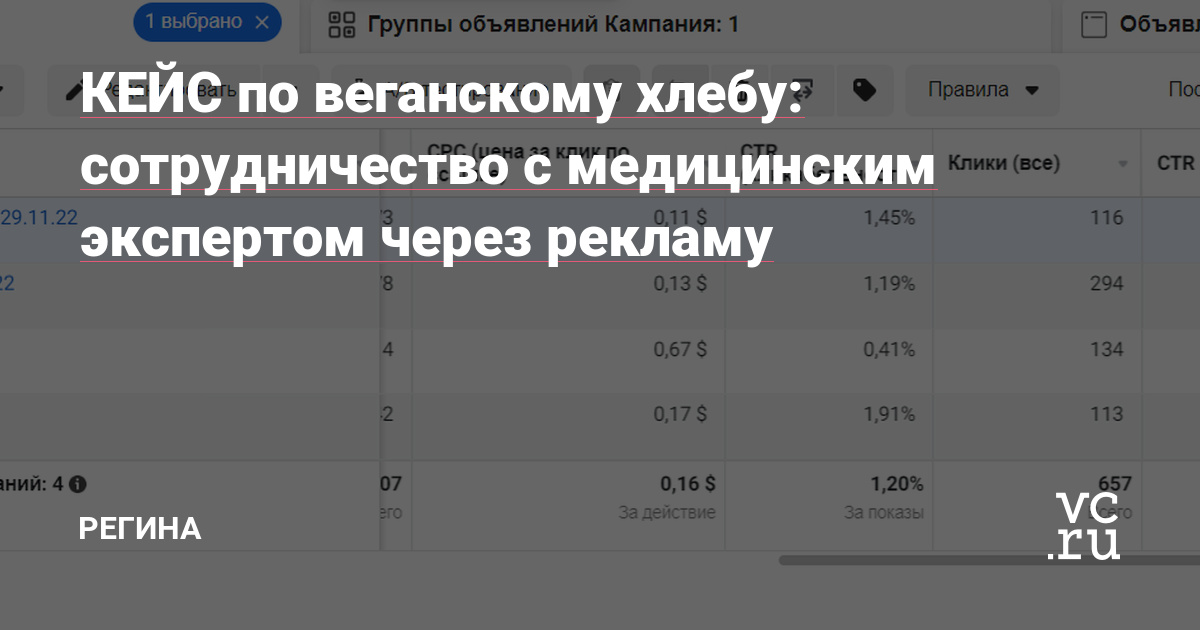 О ПРОЕКТЕ: Веганский продукт - хлеб из 3 крупЦенна за рецепт хлеба около 30$ Рецепт по собственной технологии в pdf формате с пошаговым описанием и картинками ЦЕЛЬ ТЕСТОВОГО РЕКЛАМНОГО ПЕРИОДА: найти рабочие связки в рекламном кабинете, набрать аудиторию для развития блога и продвижения тематики веганства, найти новых подписчиков с целью…
