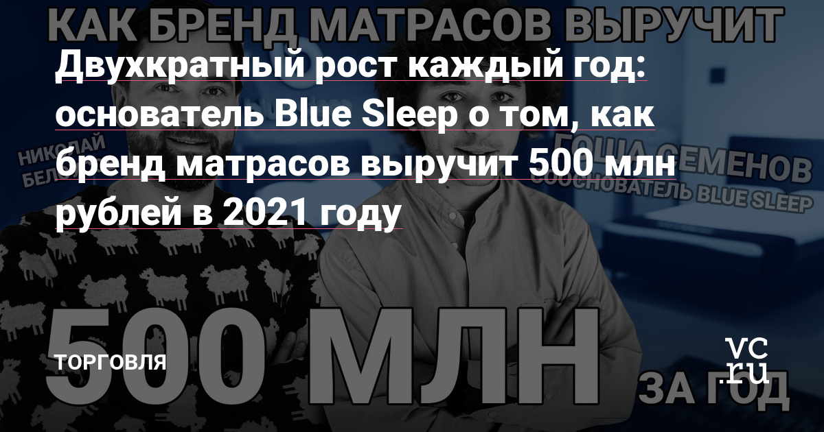 В подкасте «Сверхновые русские» новый гость — сооснователь Blue Sleep Гоша Семёнов. Он поделился и историей про первый убыточный семейный бизнес, и деталями продвижения своего бренда матрасов, который конкурирует с «Асконой» и Ormatek.