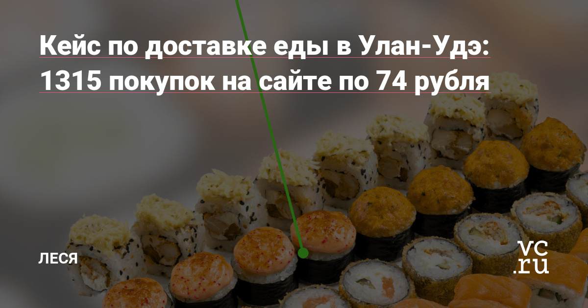 Уже почти год мы работаем с с клиентом, который владеет доставкой роллов и пиццы в г. Улан-Удэ.